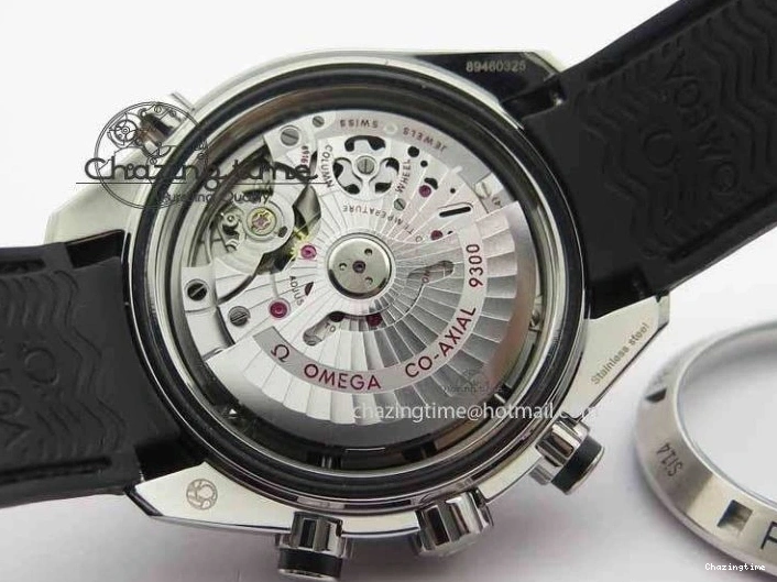 0319 Unisex Planet Ocean Master Chrono 45mm SS OM 1:1 Best Edition Black Dial On Black Rubber Strap A 8171